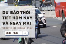 Dự báo thời tiết hôm nay và ngày mai (9/8) Hà Nội nắng 37 độ, Đà Nẵng nắng nóng và TP Hồ Chí Minh có mưa