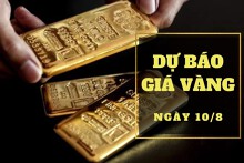 Dự báo giá vàng 10/8: Sẽ giảm nhẹ vào phiên cuối tuần?