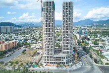 Cận cảnh tòa tháp đôi 34 tầng bên bờ biển Nam Ô của Gotec Land