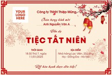 Mẫu thiệp mời tất niên đẹp, ấn tượng, dành cho nhân viên, khách hàng và đối tác