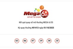 Kết quả xổ số Vietlott Mega 6/45 ngày 01/10/2025: Jackpot hơn 56,6 tỷ đồng không có chủ nhân trúng thưởng