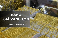 Bảng giá vàng ngày 1/10: Vàng SJC, nhẫn trơn và nữ trang tăng 200.000 - 800.000 đồng/lượng