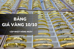 Bảng giá vàng ngày 10/10: Vàng SJC và nhẫn trơn rớt hơn 1 triệu đồng sau chuỗi tăng nóng
