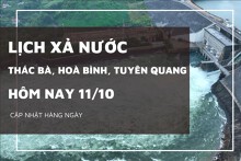 Lịch xả nước hôm nay 11/10 lưu lượng nước về hồ giảm nhẹ, duy trì điều tiết an toàn