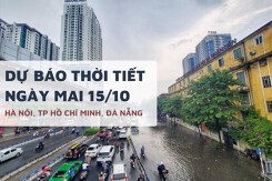 Dự báo thời tiết ngày mai 15/10, Hà Nội đón không khí lạnh, TP HCM trời âm u và Đà Nẵng mưa to kèm dông