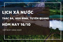 Lịch xả nước hôm nay 16/10 hồ Hòa Bình duy trì lưu lượng xả lớn, Thác Bà giữ mức dâng và tiếp tục mở xả mặt