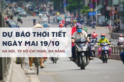 Dự báo thời tiết ngày mai 19/10, Hà Nội chịu ảnh hưởng không khí lạnh, TP HCM nắng nóng và Đà Nẵng mưa lớn có dông