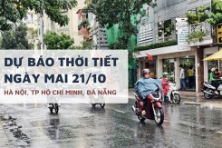 Dự báo thời tiết ngày mai 21/10, Hà Nội se lạnh, TP HCM và Đà Nẵng mưa rào và dông rải rác