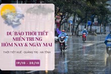 Dự báo thời tiết miền Trung hôm nay (19/10) và ngày mai (20/10) Huế, Quảng Trị, Hà Tĩnh mưa về đêm, trưa chiều hửng nắng, chỉ số UV lên mức cao