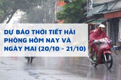 Dự báo thời tiết Hải Phòng hôm nay (20/10) và ngày mai (21/10) mưa rào và gió rét rải rác khắp thành phố