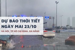 Dự báo thời tiết ngày mai 23/10, Hà Nội giảm nhiệt, TP HCM mưa chiều tối và Đà Nẵng mưa lớn diện rộng do bão số 12 đổ bộ