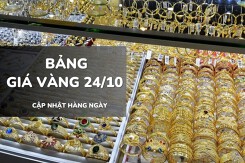 Bảng giá vàng hôm nay 24/10: Vàng SJC, nhẫn trơn và nữ trang đồng loạt tăng mạnh
