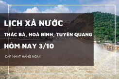 Lịch xả nước hôm nay 3/10 Tuyên Quang duy trì xả lớn, Thác Bà mở 2 cửa xả mặt