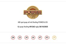 Kết quả xổ số Vietlott Power 6/55 ngày 30/10/2025: Cả hai giải Jackpot đều vô chủ