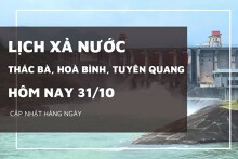 Lịch xả nước hôm nay 31/10 hồ Hòa Bình tiếp tục xả thêm gần 2000 m³/s