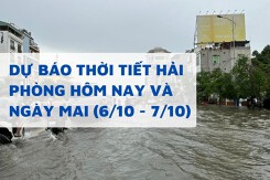 Dự báo thời tiết Hải Phòng hôm nay (6/10) và ngày mai (7/10) mưa to do bão số 11 Matmo, cảnh báo ngập úng và gió giật mạnh