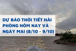Dự báo thời tiết Hải Phòng hôm nay (8/10) và ngày mai (9/10) nắng nhẹ, mưa rải rác, độ ẩm cao trở lại