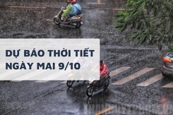 Dự báo thời tiết ngày mai 9/10, Hà Nội mưa rào, TP HCM chiều tối mưa dông và Đà Nẵng có mây