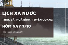 Lịch xả nước hôm nay 7/10 hồ Thác Bà tạm dừng xả, Tuyên Quang và Hòa Bình giảm cửa xả sâu