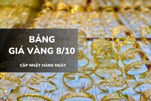 Bảng giá vàng ngày 8/10: Vàng SJC, nhẫn trơn và nữ trang lập đỉnh mới, tăng thêm 1,2 - 3,3 triệu đồng