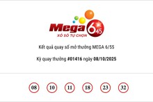 Kết quả xổ số Vietlott Mega 6/45 ngày 08/10/2025 giải Jackpot hơn 76,1 tỷ đồng chưa tìm thấy chủ nhân