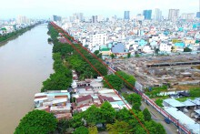Hình ảnh đường dọc kênh Tẻ sắp mở rộng gấp ba ở TP HCM