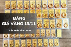 Bảng giá vàng hôm nay 13/11: Vàng SJC, nhẫn trơn và nữ trang đồng loạt tăng mạnh trở lại