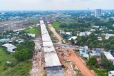 Hình hài Vành đai 3 TP HCM qua TP Thuận An cũ sau hai năm khởi công