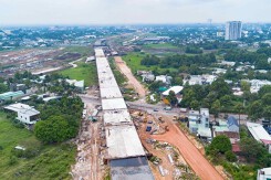 Hình hài Vành đai 3 TP HCM qua TP Thuận An cũ sau hai năm khởi công