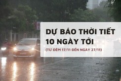 Dự báo thời tiết 10 ngày tới (17/11 đến 27/11) Hà Nội rét sâu, Đà Nẵng mưa lớn kéo dài, TP HCM mưa dông