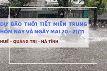 Dự báo thời tiết miền Trung hôm nay (20/11) và ngày mai (21/11) Quảng Trị,  Huế, Hà Tĩnh rét lạnh kèm mưa dông quay trở lại, nguy cơ kéo dài nhiều ngày