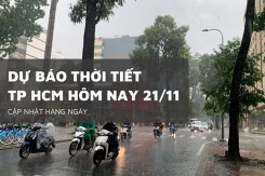 Dự báo thời tiết TP HCM hôm nay 21/11 cục bộ có nơi mưa to, triều cường đạt đỉnh khiến nhiều tuyến đường ngập lụt