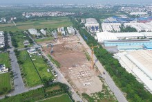 Cận cảnh dự án nhà ở xã hội gần 26 triệu đồng/m2 đang xây ở Phố Nối, Hưng Yên