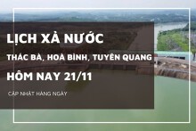 Lịch xả nước hôm nay ngày 21/11 Sông Ba Hạ giảm mức xả xuống còn 2600 m³/s, Hòa Bình tăng cường xả tràn