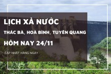 Lịch xả nước hôm nay ngày 24/11 hồ Hòa Bình duy trì xả lũ sâu, Sông Ba Hạ giảm lượng xả xuống mức an toàn
