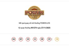 Kết quả Vietlott Power 6/55 ngày 27/11/2025: Cả hai giải Jackpot đều vô chủ