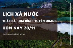 Lịch xả nước hôm nay ngày 28/11 Sông Ba Hạ giảm cửa xả tràn và cửa mặt, Hòa Bình xả hơn 1.500 m³/s