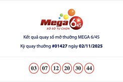 Kết quả xổ số Vietlott Mega 6/45 ngày 2/11/2025: Jackpot hơn 20,5 tỷ đồng không có chủ nhân trúng thưởng