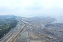 Công trường thi công khu đô thị lấn biển Cần Giờ