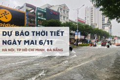 Dự báo thời tiết ngày mai 6/11, Hà Nội mưa rét, TP HCM triều cường dâng cao và Đà Nẵng ảnh hưởng bão số 13 Kalmaegi