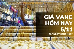 Giá vàng hôm nay 5/11: Vàng SJC và nhẫn trơn đồng loạt lao dốc trở lại
