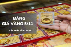 Bảng giá vàng hôm nay 5/11: Vàng SJC, nhẫn trơn và nữ trang tiếp tục giảm mạnh