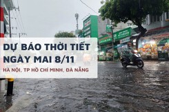 Dự báo thời tiết ngày mai 8/11, Hà Nội có mưa, TP HCM triều cường xuống chậm và Đà Nẵng lũ trên sông sau bão số 13 Kalmaegi
