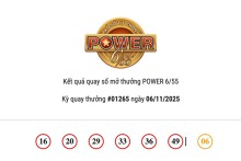 Kết quả xổ số Vietlott Power 6/55 ngày 06/11/2025 hai giải Jackpot tiếp tục vô chủ