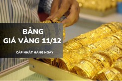 Bảng giá vàng hôm nay 11/12: Vàng SJC giảm 200.000 đồng/lượng, vàng nhẫn và nữ trang tiếp tục đi lên