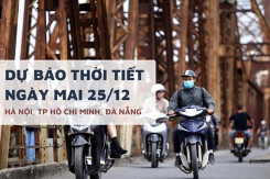 Dự báo thời tiết ngày mai 25/12, Hà Nội giảm 6 độ, TP HCM và Đà Nẵng có mưa trong dịp Giáng Sinh