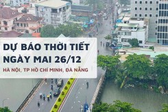 Dự báo thời tiết ngày mai 26/12, Hà Nội rét 13 độ, TP HCM và Đà Nẵng mưa rào rải rác
