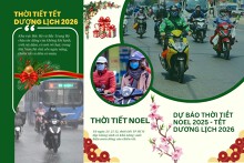 Dự báo thời tiết Noel và Tết Dương lịch 2026: Bắc Bộ rét đậm rét hại, Nam Bộ ngày nắng, chiều tối mưa