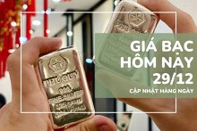 Giá bạc hôm nay 30/12 giảm sâu tại các thương hiệu, bạc thỏi Phú Quý lùi về quanh 75 triệu đồng/kg