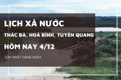 Lịch xả nước hôm nay ngày 4/12 duy trì ổn định, Hòa Bình tiếp tục xả hơn 1.600 m³/s